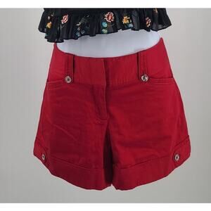 White house black market ladies shorts red Size 6 Resort Wear Vacation Beachy